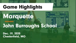 Marquette  vs John Burroughs School Game Highlights - Dec. 19, 2020