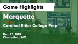Marquette  vs Cardinal Ritter College Prep Game Highlights - Dec. 27, 2020