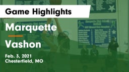 Marquette  vs Vashon  Game Highlights - Feb. 3, 2021