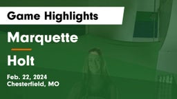 Marquette  vs Holt  Game Highlights - Feb. 22, 2024