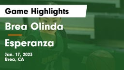 Brea Olinda  vs Esperanza  Game Highlights - Jan. 17, 2023