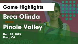 Brea Olinda  vs Pinole Valley  Game Highlights - Dec. 28, 2023