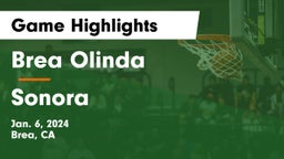 Brea Olinda  vs Sonora  Game Highlights - Jan. 6, 2024