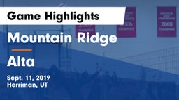 Mountain Ridge  vs Alta  Game Highlights - Sept. 11, 2019