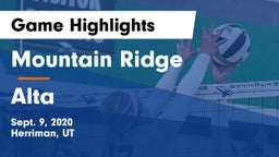 Mountain Ridge  vs Alta  Game Highlights - Sept. 9, 2020