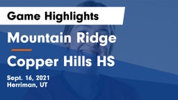 Mountain Ridge  vs Copper Hills HS Game Highlights - Sept. 16, 2021