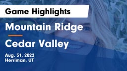 Mountain Ridge  vs Cedar Valley  Game Highlights - Aug. 31, 2022