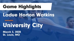 Ladue Horton Watkins  vs University City  Game Highlights - March 3, 2020