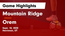 Mountain Ridge  vs Orem  Game Highlights - Sept. 10, 2020