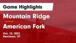 Mountain Ridge  vs American Fork  Game Highlights - Oct. 12, 2023