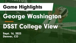 George Washington  vs DSST College View Game Highlights - Sept. 16, 2023