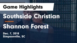 Southside Christian  vs Shannon Forest Game Highlights - Dec. 7, 2018