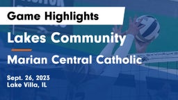 Lakes Community  vs Marian Central Catholic  Game Highlights - Sept. 26, 2023