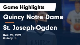 Quincy Notre Dame vs St. Joseph-Ogden  Game Highlights - Dec. 28, 2021