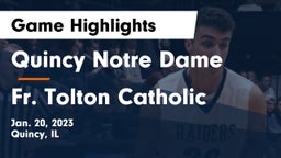Quincy Notre Dame vs Fr. Tolton Catholic  Game Highlights - Jan. 20, 2023