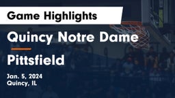 Quincy Notre Dame vs Pittsfield  Game Highlights - Jan. 5, 2024