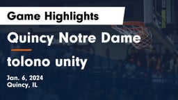 Quincy Notre Dame vs tolono unity Game Highlights - Jan. 6, 2024