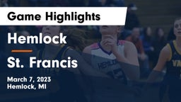 Hemlock  vs St. Francis  Game Highlights - March 7, 2023