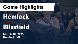 Hemlock  vs Blissfield  Game Highlights - March 18, 2023
