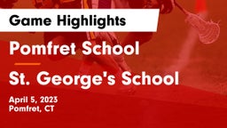 Pomfret School vs St. George's School Game Highlights - April 5, 2023