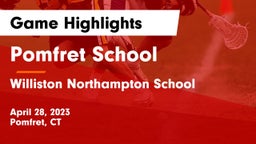 Pomfret School vs Williston Northampton School Game Highlights - April 28, 2023