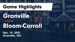 Granville  vs Bloom-Carroll  Game Highlights - Dec. 19, 2023