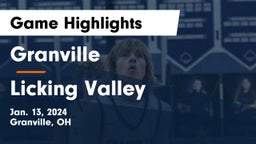 Granville  vs Licking Valley  Game Highlights - Jan. 13, 2024