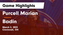 Purcell Marian  vs Badin  Game Highlights - March 3, 2023