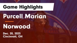 Purcell Marian  vs Norwood  Game Highlights - Dec. 20, 2023