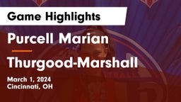 Purcell Marian  vs Thurgood-Marshall  Game Highlights - March 1, 2024
