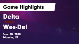 Delta  vs Wes-Del  Game Highlights - Jan. 10, 2018