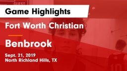 Fort Worth Christian  vs Benbrook Game Highlights - Sept. 21, 2019