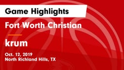 Fort Worth Christian  vs krum Game Highlights - Oct. 12, 2019