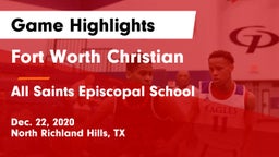 Fort Worth Christian  vs All Saints Episcopal School Game Highlights - Dec. 22, 2020