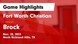 Fort Worth Christian  vs Brock  Game Highlights - Nov. 28, 2023