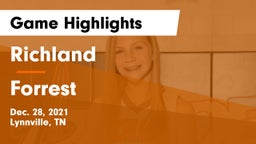 Richland  vs Forrest  Game Highlights - Dec. 28, 2021