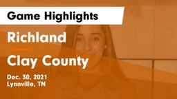 Richland  vs Clay County  Game Highlights - Dec. 30, 2021
