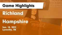 Richland  vs Hampshire  Game Highlights - Jan. 18, 2022