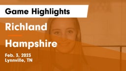 Richland  vs Hampshire  Game Highlights - Feb. 3, 2023
