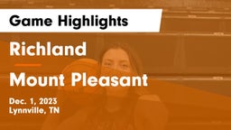 Richland  vs Mount Pleasant  Game Highlights - Dec. 1, 2023
