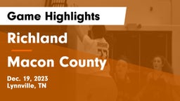 Richland  vs Macon County  Game Highlights - Dec. 19, 2023