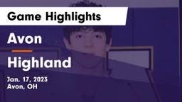 Avon  vs Highland  Game Highlights - Jan. 17, 2023