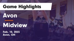 Avon  vs Midview  Game Highlights - Feb. 10, 2023