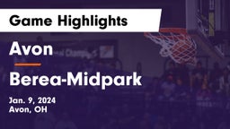 Avon  vs Berea-Midpark  Game Highlights - Jan. 9, 2024