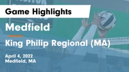 Medfield  vs King Philip Regional (MA) Game Highlights - April 4, 2022