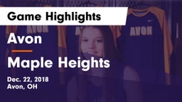 Avon  vs Maple Heights  Game Highlights - Dec. 22, 2018