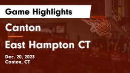 Canton  vs East Hampton  CT Game Highlights - Dec. 20, 2023