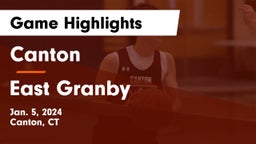 Canton  vs East Granby  Game Highlights - Jan. 5, 2024