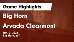 Big Horn  vs Arvada Clearmont Game Highlights - Jan. 7, 2022