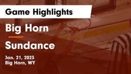 Big Horn  vs Sundance  Game Highlights - Jan. 21, 2023